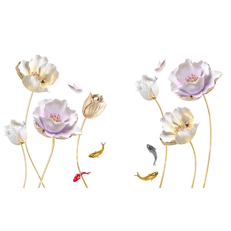 Self Adhesive Wallpaper Large Tulip Pattern Removable Decor for Bedroom Living Room Dormitory Home