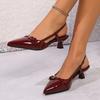 Fashion 2025 Pointed Toe Sexy Mid Heels Party Shoes Women Sandals Designer Summer Casual Shoes Dress Slipper