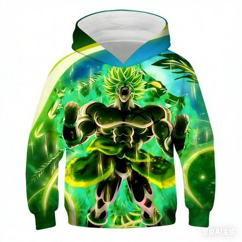 2025 Horký výprodej Trendová Hip-Hop mikina s kapucí Děti Dospělí Dragon Ball Bojový oblek 3D potisk Mikina Sportovní mikina Vrchní oblečení