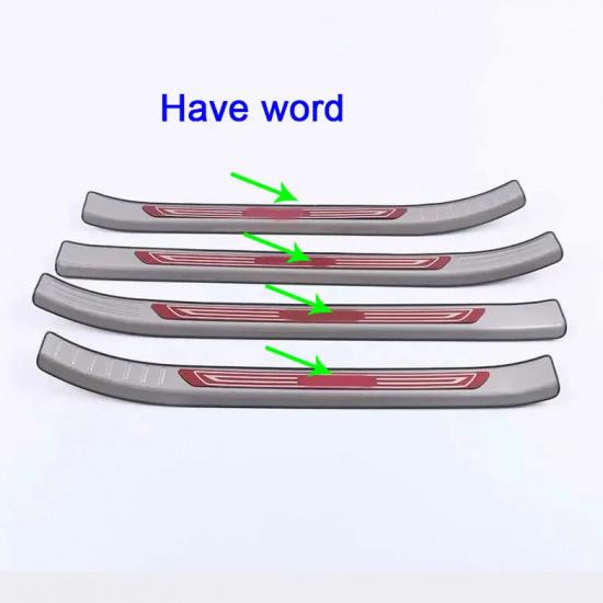 Sticker Trim Stainless Steel For Skoda Kodiaq 2017 2018     Pedal Door Sill Scuff Plate Exterior Threshold 4PCs