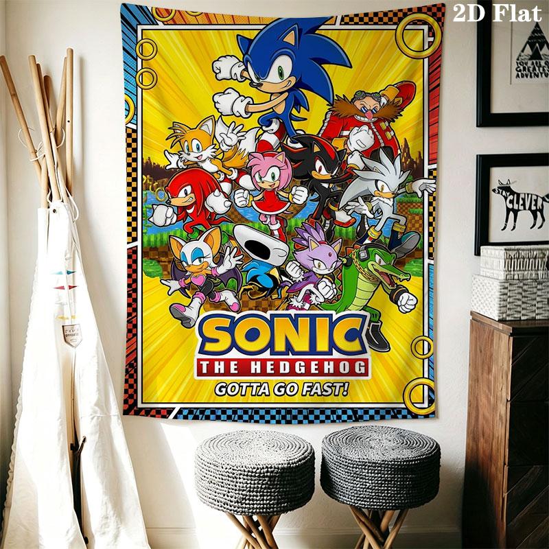 Hedgehog Sonic Cruise Wall Hanging Printed Fabric Blanket Decorative Tapestries for Bedroom Living Room Home Decor