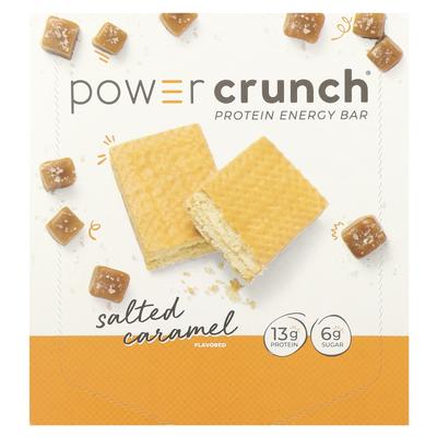 Barre énergétique protéinée Powder Crunch, Original, Caramel Salé, 12 Barres, 40 G (1.4 oz) Chaque