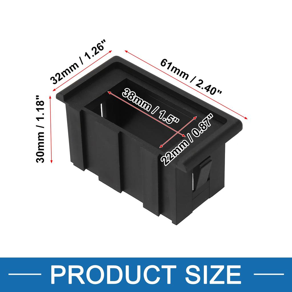 ABSOPRO 2-facks LED-ljus Instrumentpanelsvippströmbrytare Panelhus Hållare Vippströmbrytare Panelmontering ABS Svart