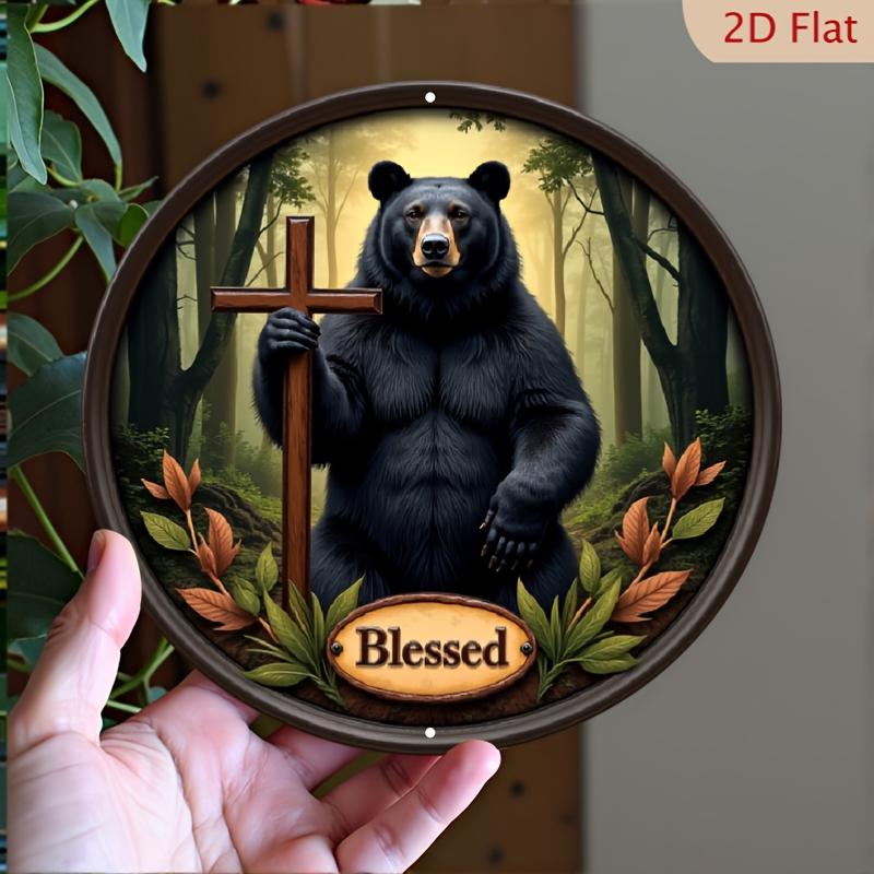 D Flat Beware The Forest Spirits Watching Mushroom  Butterfly Round Tin Sign Vintage Metal Wall Art for Whimsical Cottagec