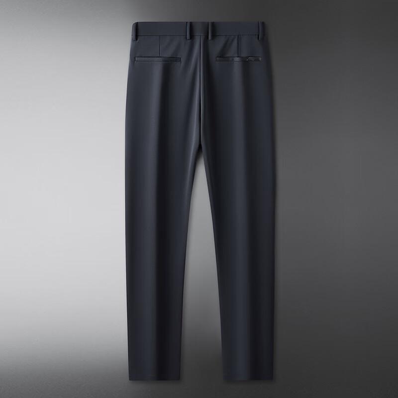 Dibenze Men's Plus Size Elastic Business Casual Straight Leg Trousers