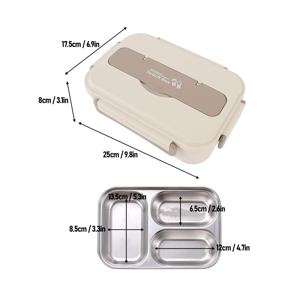 3 Compartments Compartment Lunch Box 1000ml Food Container Lunch Storage Container  For Picnics