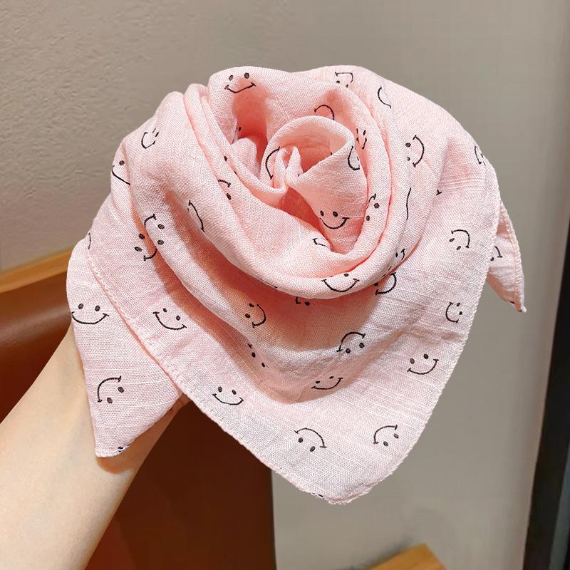 Baby Boys Girls Cartoon Printed Scarf Autumn Winter Soft Square Shawl Cute Infant Breathable Neck Wrap Keep Warm Scarf