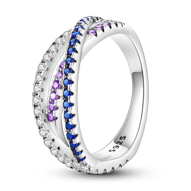 Size 6 -9 Inch Authentic 925 Silver Women Stackable Ring Girl 'S Luxury Wedding Finger Rings