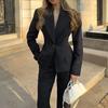 Western Style New Fashion Blazers Pants Two-Piece Suit Jacket Long Pants Set