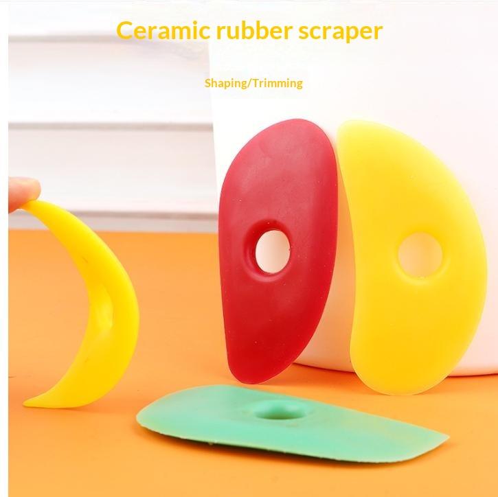3/4/5/6/7/8/10Pcs  Soft Rubber Solid Color Set, Ceramic Soft Rubber Scraper Tool Set Ceramic Carving And Shaping Tools, Diy Clay