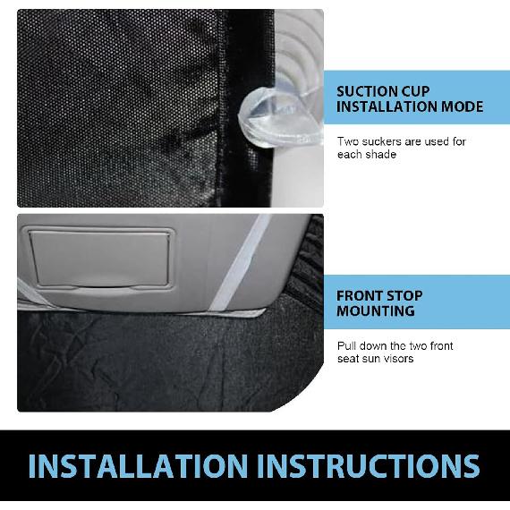 Six Piece Car Window Glass Sunshade Kit, Reflective Interior Privacy Protection Sunscreen Heat Shield, Modification Replacement Parts, Universal for