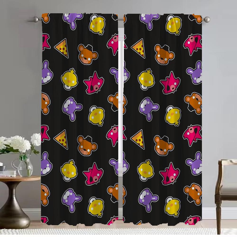 

Кухонные шторы для гостиной Шторы для комнаты 2 панели Fnaf Shades Halloween Decoration Home Interior Шторы Перегородка W107xH213cmx2pcs-CL