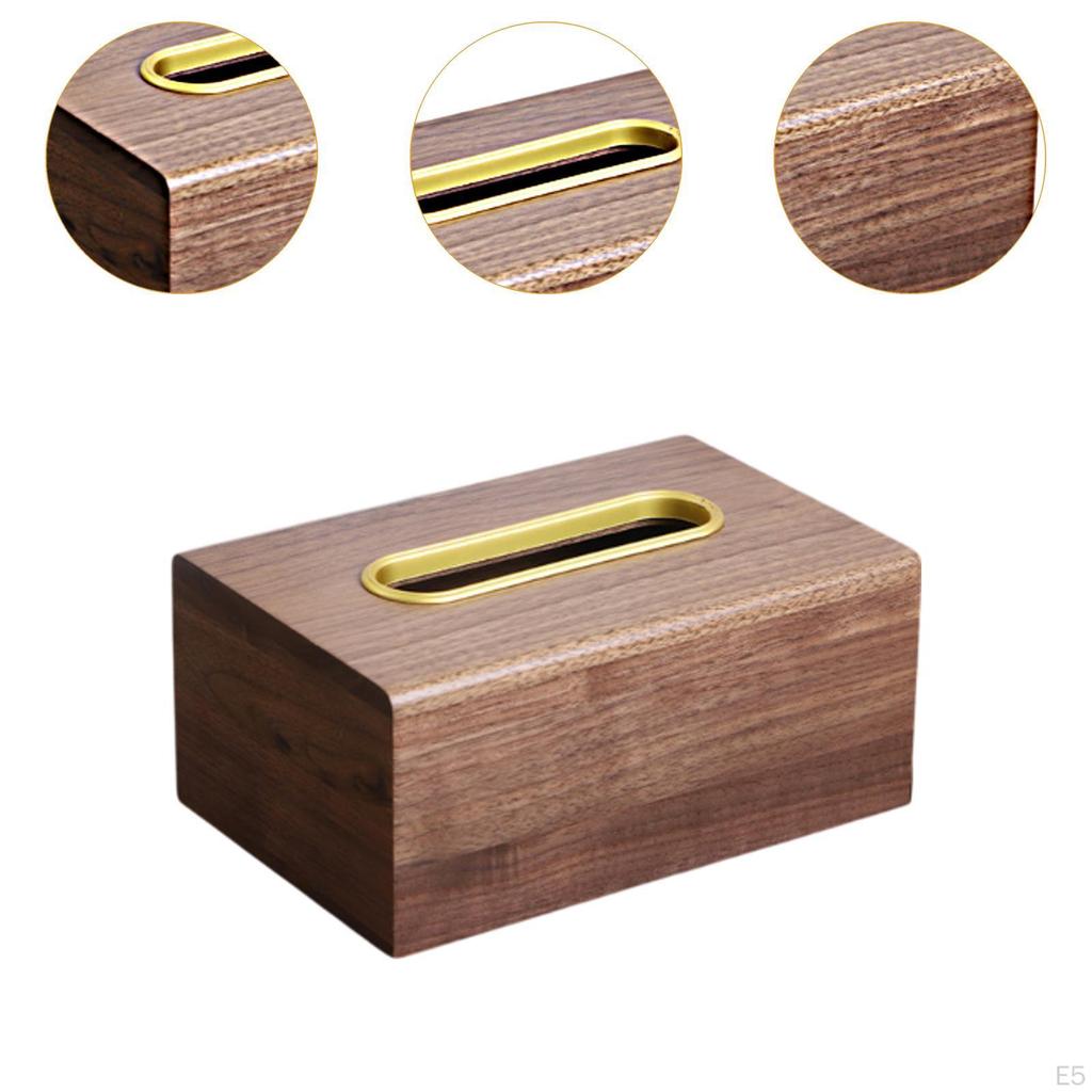 Facial Tissue Case Napkin Dispenser Wooden Ornament Paper Storage Box Holder