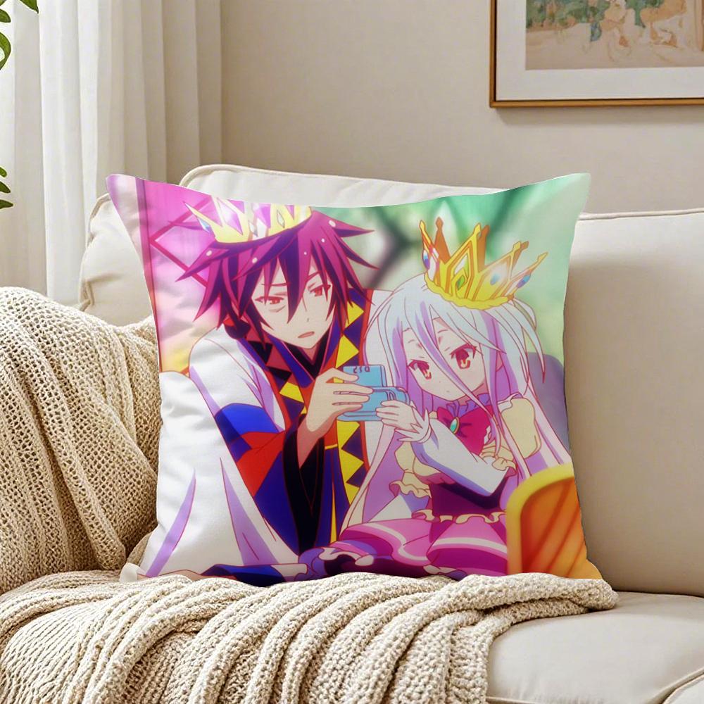 Anime BeautifulNo Game No LifeCartoon Cushion Cover Pillowcase Antidustmite living Room Sofa Decor Cushion Room