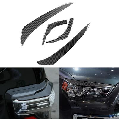 4pcs Car Headlight Lamp and Taillight Eyebrow Eyelid Trim Cover for Toyota 4Runner 2010 2011 2012 2013 2014 2015 2016-