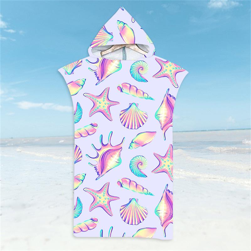 Microfiber Quick-Dry Hooded Beach Poncho Bathrobe for Adults