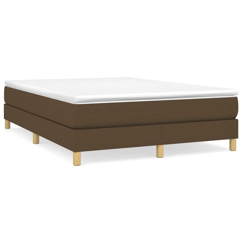 Vidaxl Bed Frame Without Mattress, Dark Brown, 140X190 Cm, Fabric
