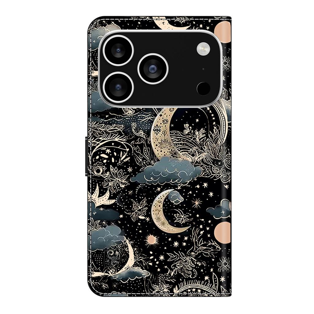 For iPhone 17 Pro Max Case PU Leather Wallet Phone Cover with Stand