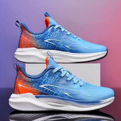 Men Running Shoes Mesh Breathable Outdoor Sports Flat Casual Comfortable Tennis Shoes Lace-up Trendy Sneakers for Man