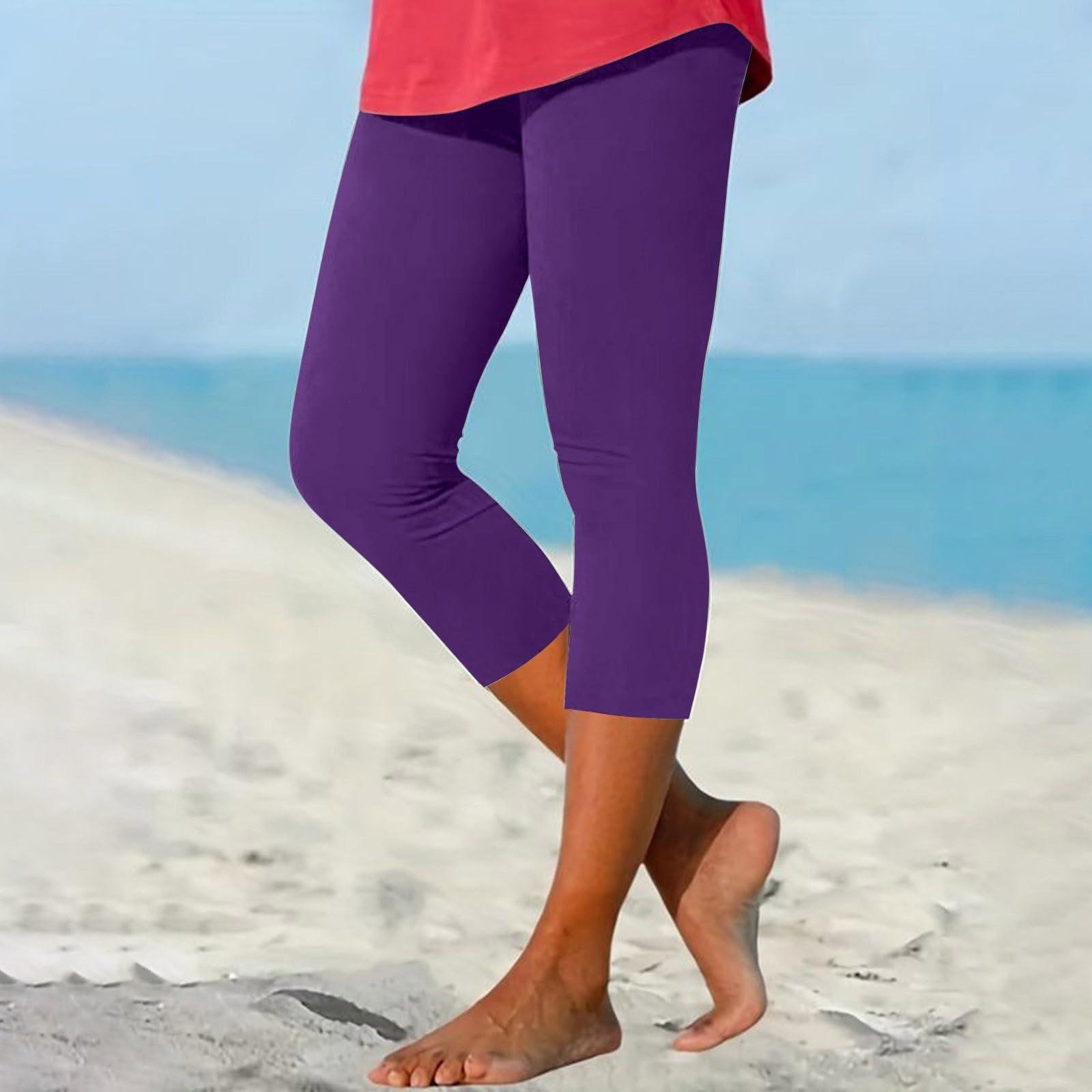 

Женские модные однотонные повседневные обтягивающие брюки для йоги 7/10 S фиолетовый