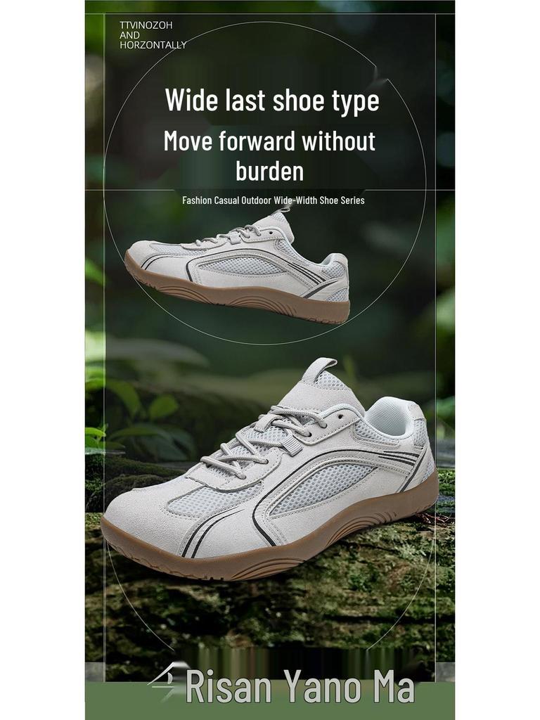 Spring 2026 Men's Wide Toe Non-slip Barefoot Hiking Shoes - Wear-resistant, Casual Outdoor Footwear.