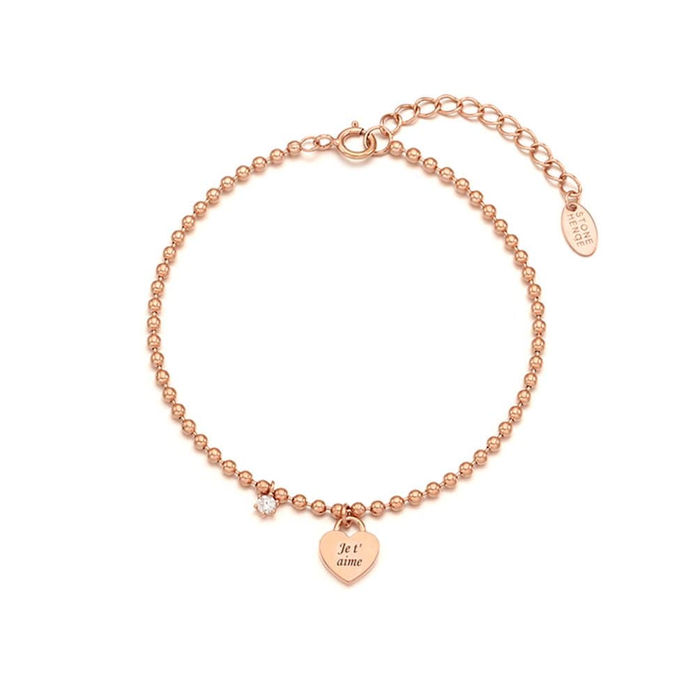 [Stonehenge] Silver Heart Bracelet Sc1774