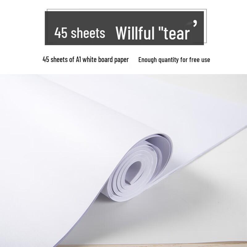 COUVEZI A1 Disposable Whiteboard Paper - 60x90cm, 70g, 45 Sheets