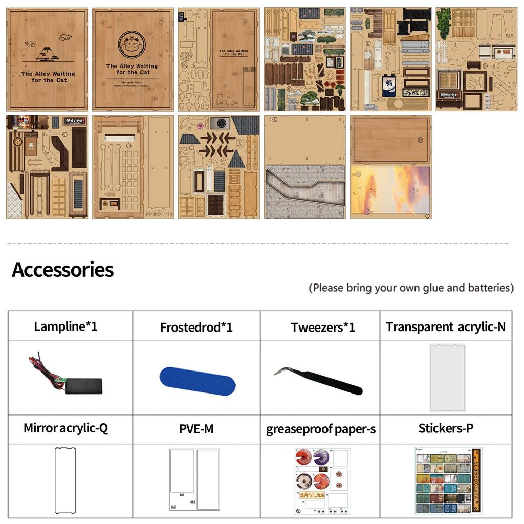 Wooden DIY Dollhouse Miniature 3D Bookstand Holiday Gift Architectural Scenario (Nekomachi no Kokogo)