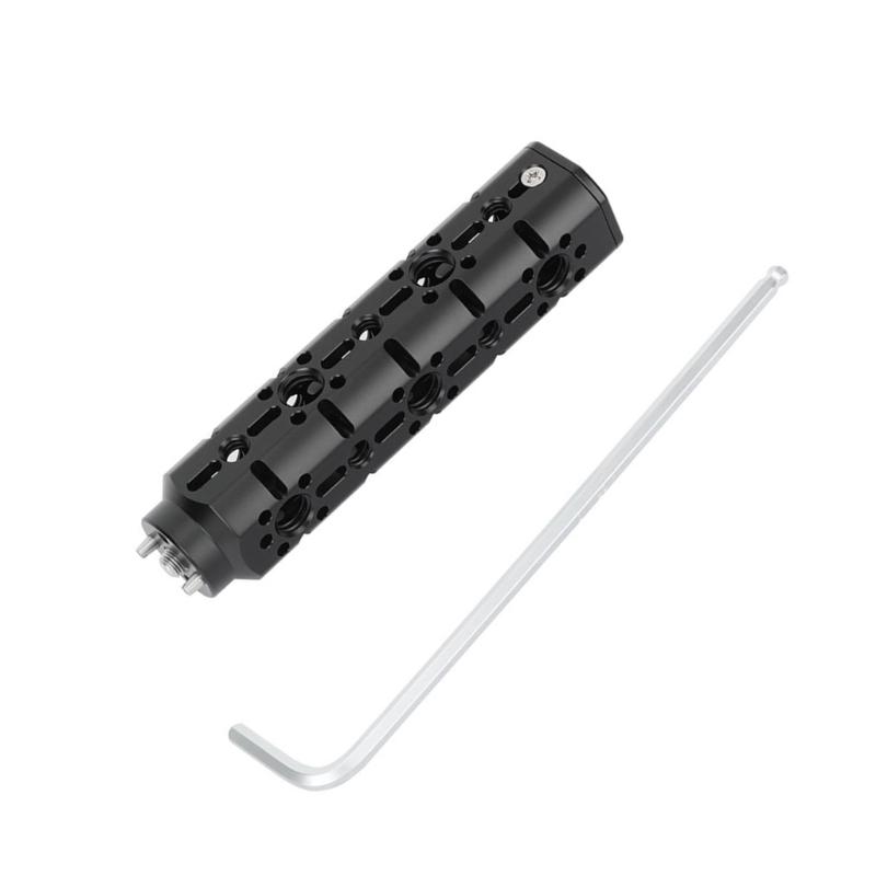 

Aluminum Alloy Camera Handle With Multiple Mounting Holes for Accessories Attachment Threaded for 1/4 and 3/8 Screws Including Positioning Pin 1