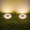 2Pcs Warm /White Light Outside Solar Lights Super Bright Path Deck Lights  For Yard Lawn Patio Deck