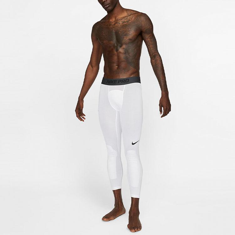Nike Basketball Training Tight-Fit Quick-Dry Fitness Pants Men Bottoms White AT3383-100