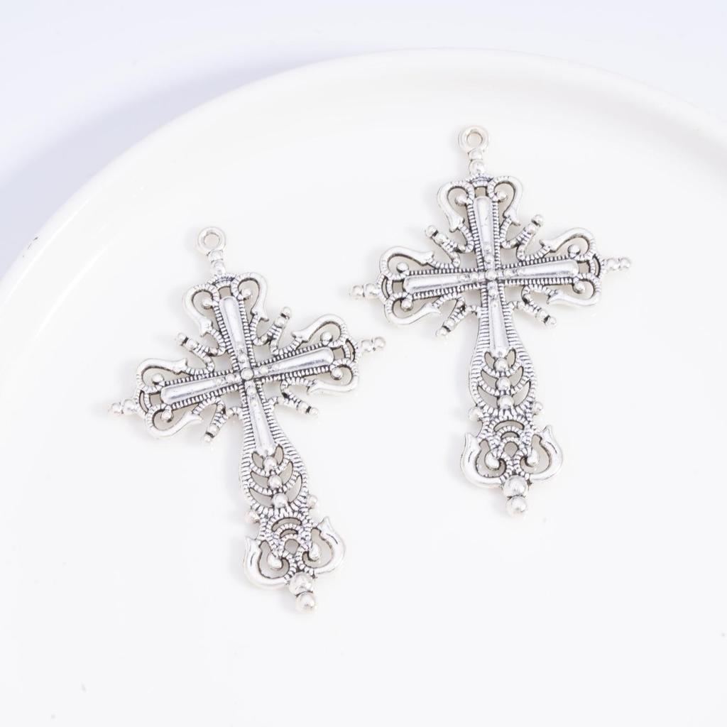 DIY Retro Alloy Cross Necklace & Bracelet Pendant Charm