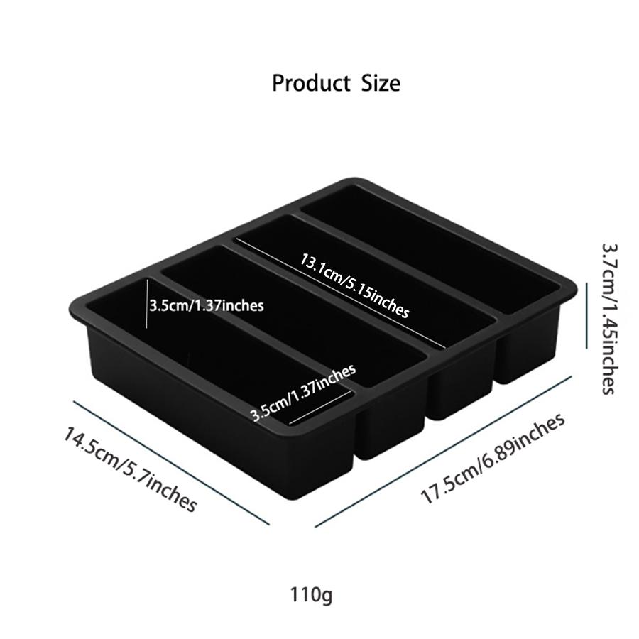 Strip-shap Ice Cube Trays Giant Silicone Ice Cubes Square Tray Mold Non-toxic Durable Wine Ice Cube Easy-Release Ice Cube Molds