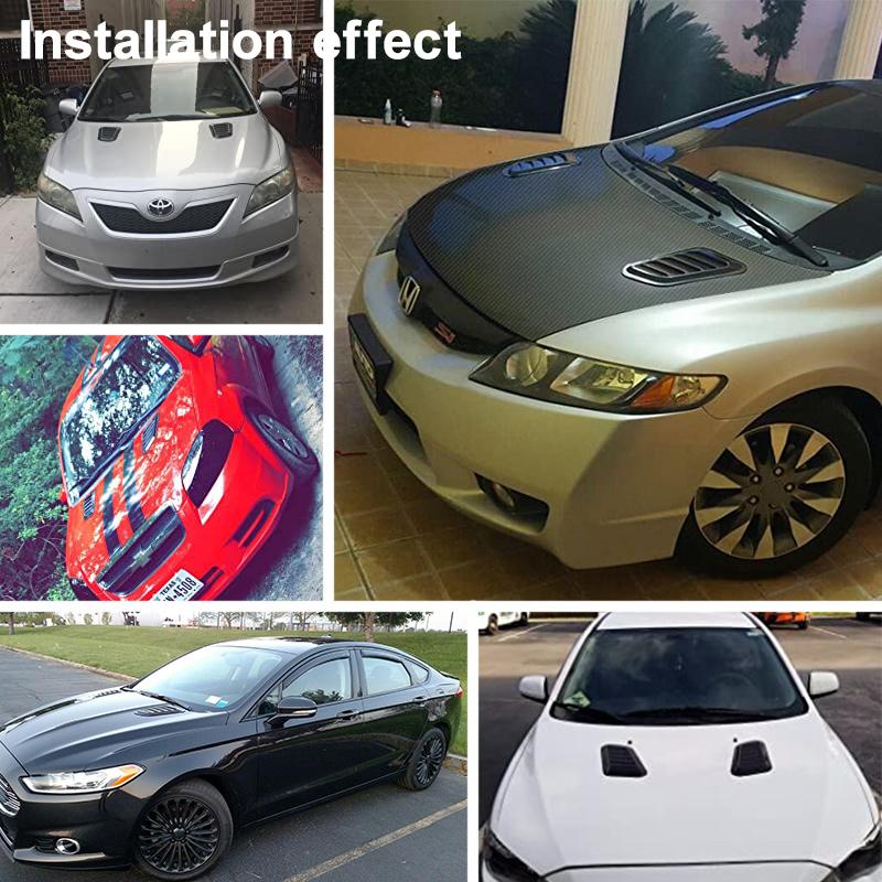 2PCS Car Air Flow Intake Decoration Carbon Color Car Hood Decoration Fake air intake hood for cars