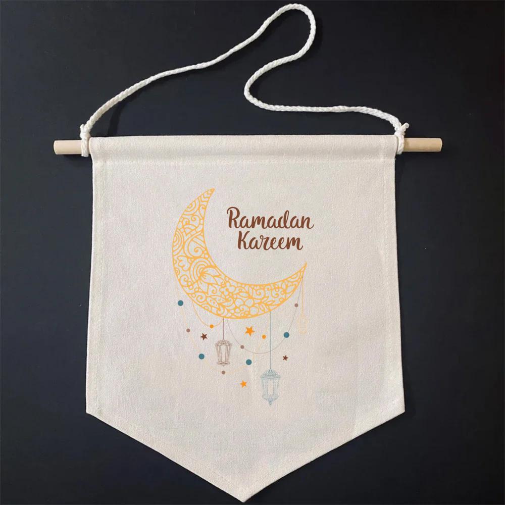 Ramadan Front Door Sign Ramadan Mubarak Wall Hanging Ramadan Banner Home Room Supplies Gifts for Muslim Eid Favor