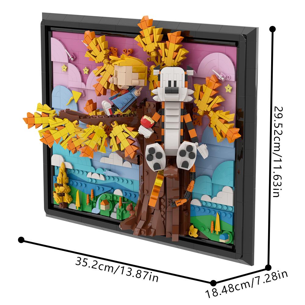 Moc Calvined and Hobbes Building Blocks Classic Comic Book Figure DIY Model Bricks Children Educational Toys Collect Gifts