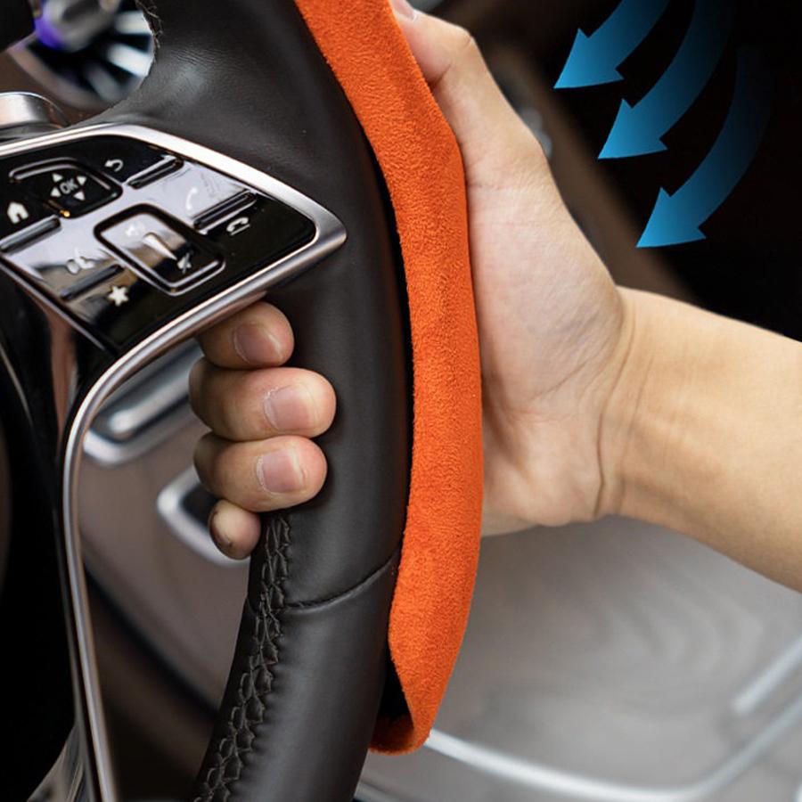 New Styling Suede Universal 38CM Car Steering Wheel Booster Cover Non-Slip Auto Interior Steer Protector Decoration Accessories