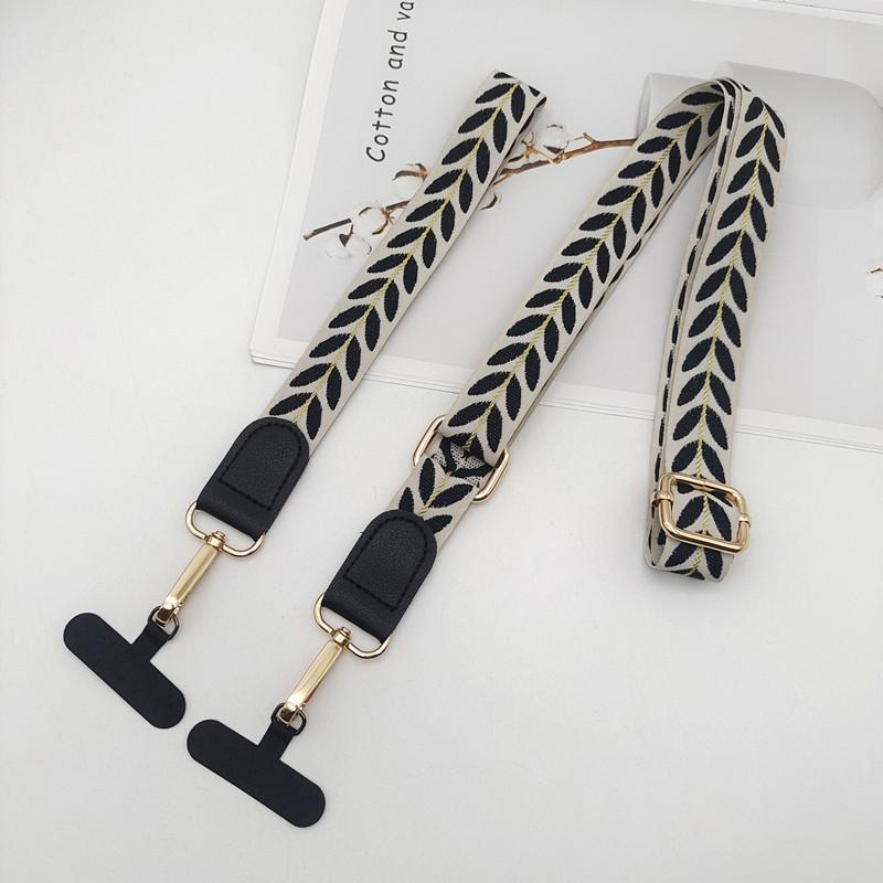 

New Leaf Gold Line Mobile Phone Lanyard Pendant Luggage Accessories Keychain Portable Short Clip Anti-Lost Belt Decoration