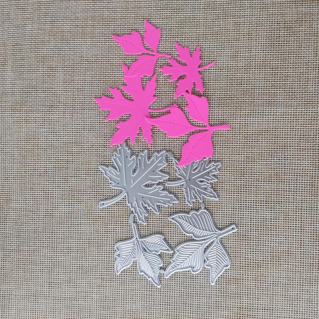 4pcs Maple Leaf Frame Metal Cutting Dies Scrapbooking Silver Leaves Embossing Die Cut Stencil DIY Photo Album Card Making