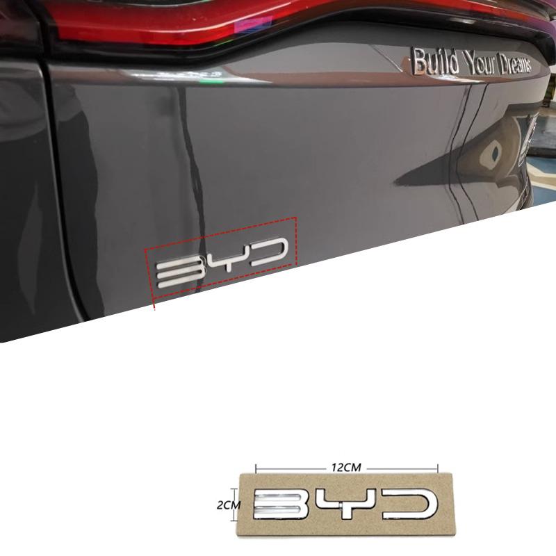 3D ABS Chromowany Czarny Logo BYD Litery Emblemat Naklejka Odznaka Bagażnika Samochodu Dla BYD SEAL QIN HAN SONG Plus ATTO3 SEAL U Akcesoria