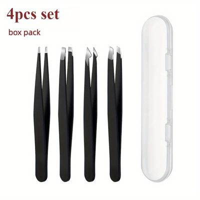 1/4pcs Stainless Steel Eyebrow Tweezers for Eyebrow Shaping, Blackhead Removal,Professional Grooming Tool for Women