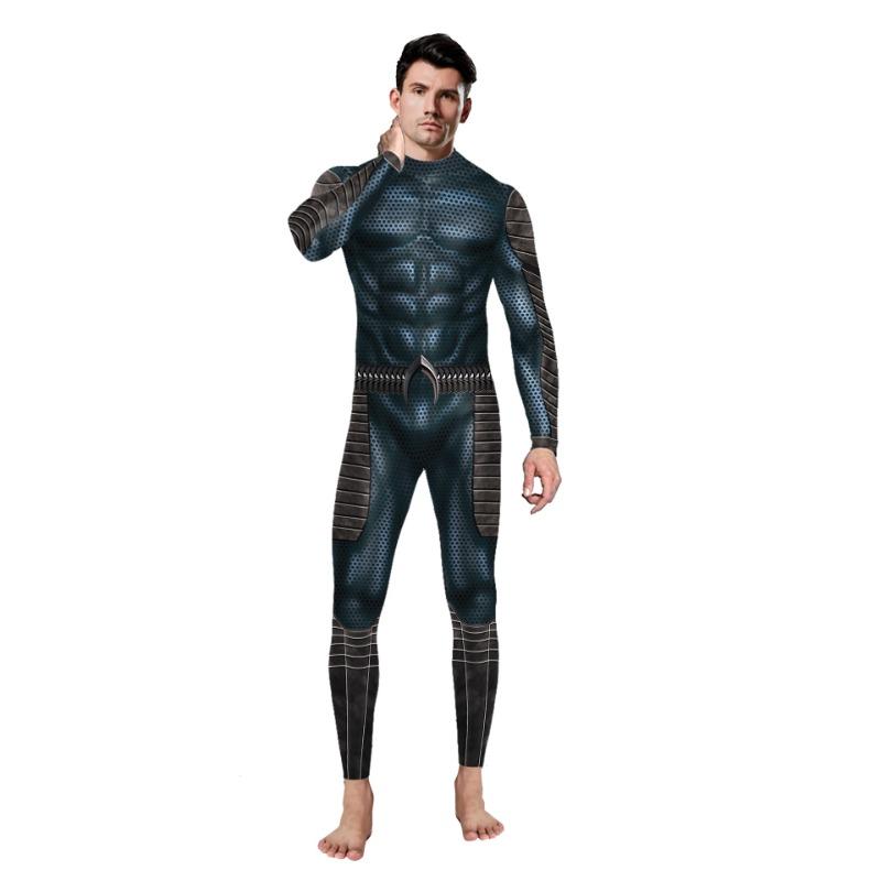 Herbst Halloween Aquaman Anzug Digitaldruck Cosplay Strumpfhose Einteiler