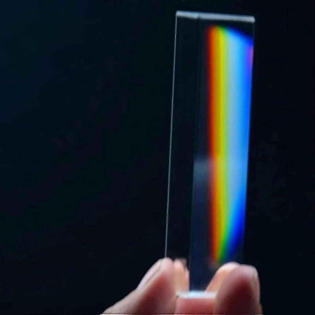Crystal Colour Prism Rainbow Optical Glass Triangle Prisms 25x25x80mm for Light Projection and Photography Accessories