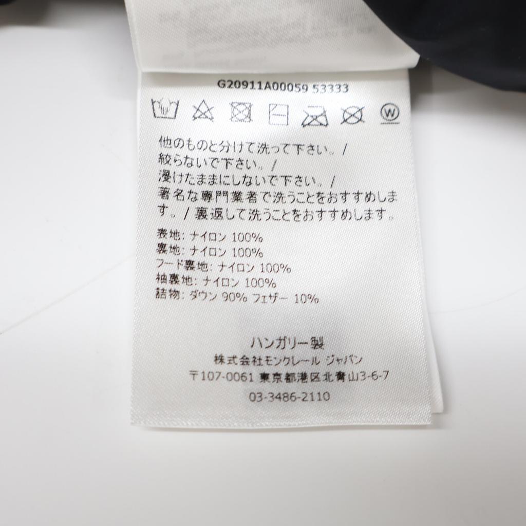 MONCLER 21AW ODART Down Jacket Jacket 1 blackUsed