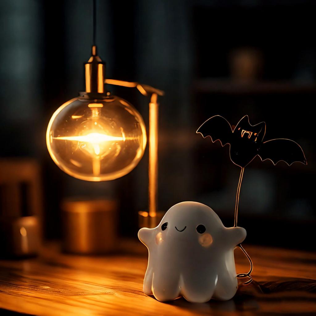 Pack Of 2 Ghostly Walking Bat Statue Resins Crafts Figurine Ornaments for Halloween Festivals Home and Garden Decoration