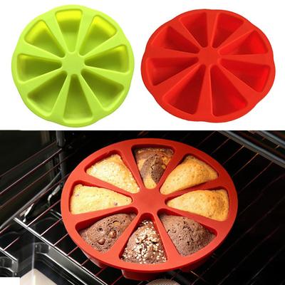 Silicone Cake Mold 8-Cavity Non Stick Waffle Mold for DIY Bread Baking Pizza Pie Brownies Pancakes BPA-Free Heat Resistant Baking Trays