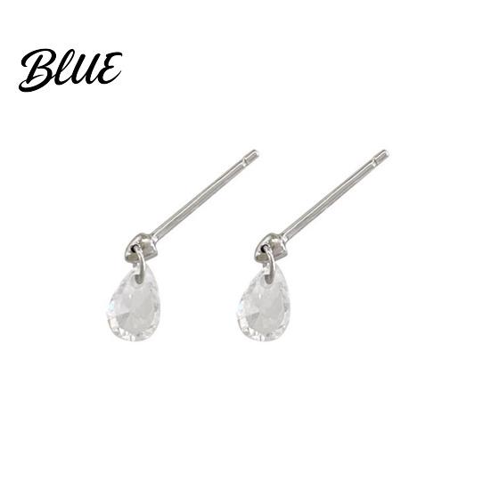 Dainty Stud Earrings 1 Pair Sparkling Cubic Zirconia Pear-Shaped Cut