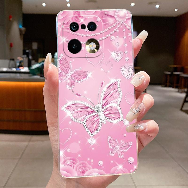 Phone Case For Realme 16 Pro / 16 Pro+ Funda Capa Butterfly Bow Protective Casing Transparent Soft Silicone TPU Cover Coque
