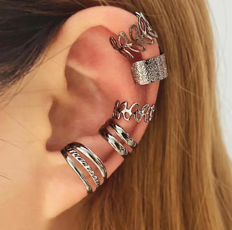 Creative No-Piercing Ear Cuff Set: Multi-layer C-shaped Clip with Niche Design
