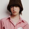 poesiedame [Life PORTRAIT] Shearling reversible bucket hat in Dark brown